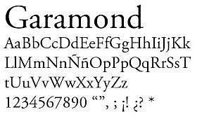 TIPOGRAFÍA GARAMOND