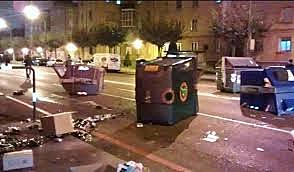 Primera noche de vandalismo