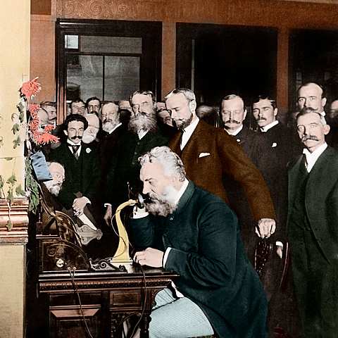 Alexander graham Bell invents the telephone