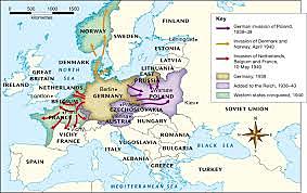 1940 Germany takes different territories from Europe