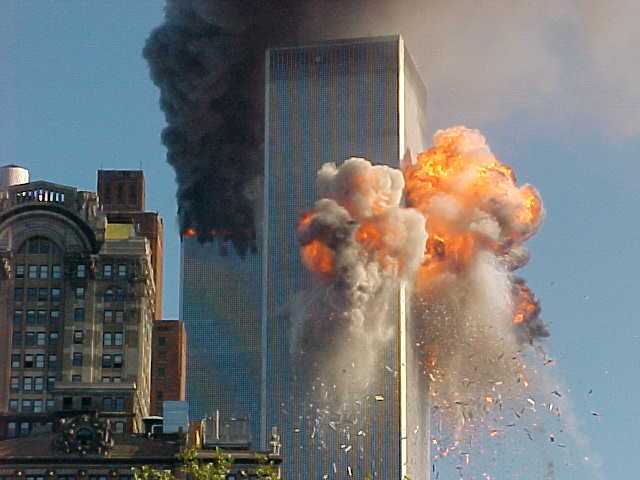 Airplane "crashes" with World Trade Center