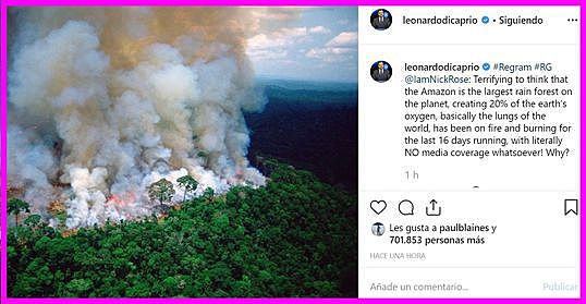 Foto publicada por Leonardo Di Caprio en Instagram.