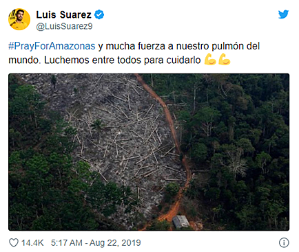 Publicación de Luis Suárez en twitter