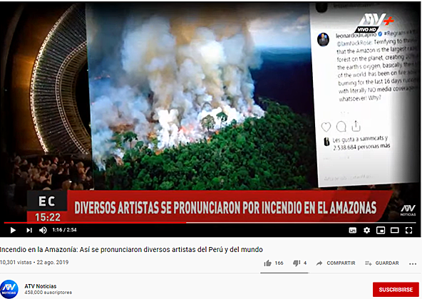 Difusión por noticieros nacionales e internacionales