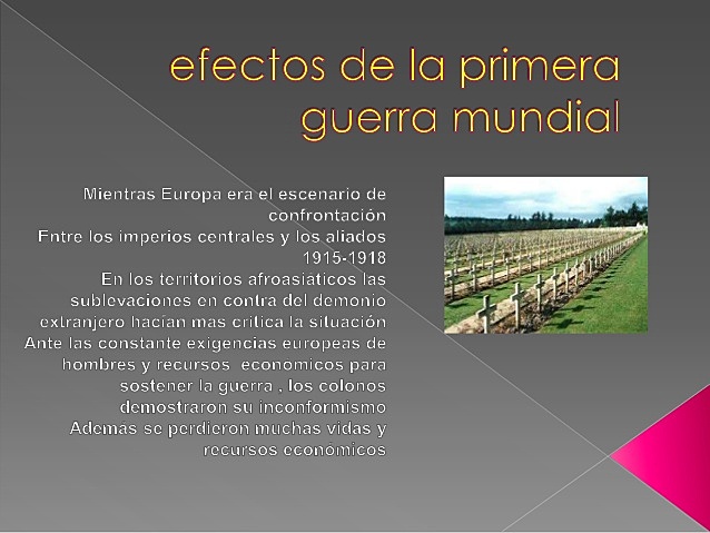 Els efectes de la primera guerra mundial