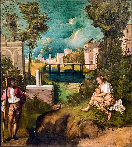 LA TEMPESTA DI GIORGIONE (1505 CIRCA, GALLERIE DELL'ACCADEMIA, VENEZIA)