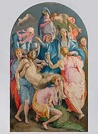 JACOPO PONTORMO(1494-1557): DEPOSIZIONE DI CRISTO(PIETA')(1525-28)   Chiesa di S.Felicita,Cappella Capponi, Firenze.