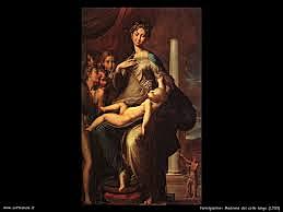 FRANCESCO MAZZOLA detto IL PARMIGIANINO(1503-1540): MADONNA DAL COLLO LUNGO(COL BAMBINO ED ANGELI)(1534-1540)