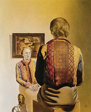 "Retrato de gala con el Angelus de Millet"