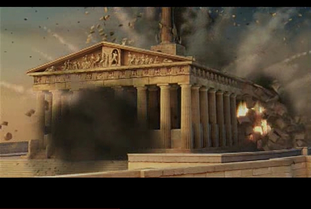 The building was ignited by Venetian bombardment