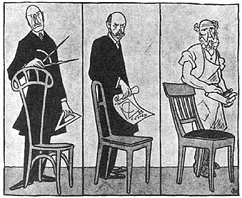 Hermann Muthesius, Cartel caricatura, 1914