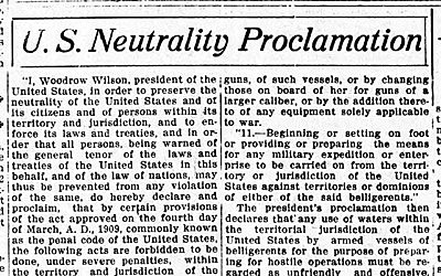 Proclamation of Neutrality