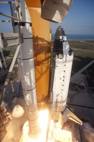 The first American shuttle is launched