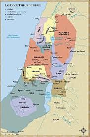 Josué reparte la tierra de Canaán.