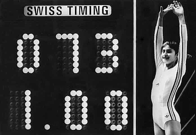 First 10.0 scored by Nadia Comaneci
