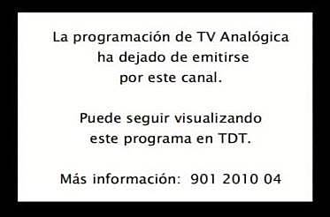 Spain 2010 analog blackout