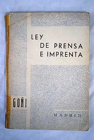 Ley de prensa e imprenta
