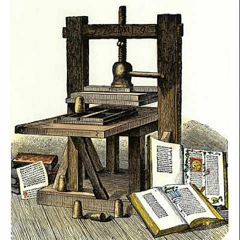 Gutenberg inventa la imprenta.