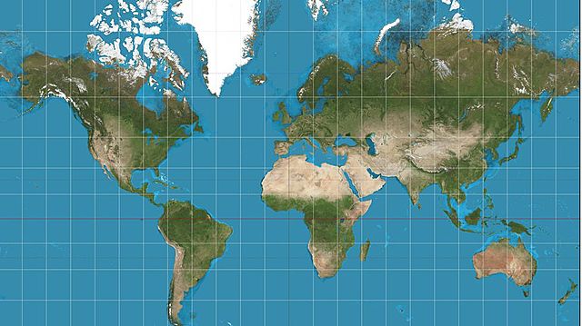 Millora cartográfica sobre la terra -Mercator