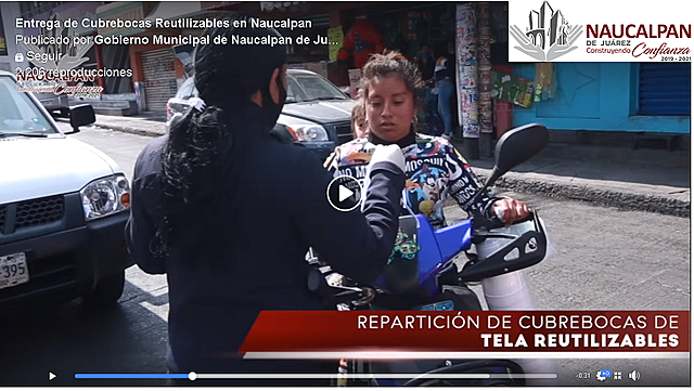 Entrega de Cubrebocas Reutilizables en Naucalpan