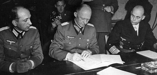 Germany surrenders to the Allies