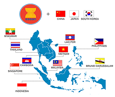 Países que lo conforman ASEAN +3