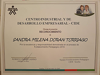 Me vinculo al SENA como Instructora.