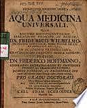 De aqua medicina universali - Frederic Hoffmann