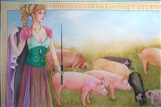 Odisseo arriva all’isola di Eèa della maga Circe