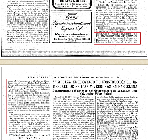 ABC, 1965: "Hallazgo arqueológico de un investigador aficionado".
