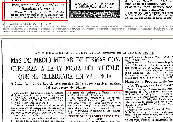 ABC, 1966: "Inauguración de viviendas en Sopelana".