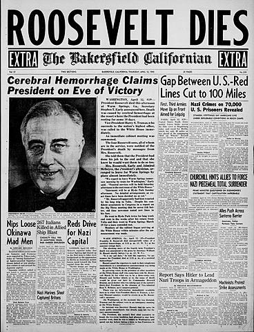 President Roosevelt Dies