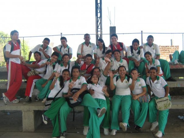 with my friends at school