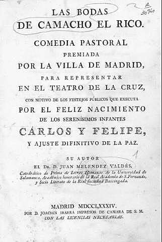 Obras representativas (Las Bodas de Camacho el rico)