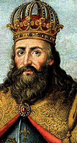 Carlomagno ( rey de los francos 768 d.c , rey nominal de los lombardos en el 774 d.c , Imperator  romanum gubernans en los 800 d.c :