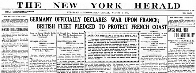 Germany and France Declare War on Eachother