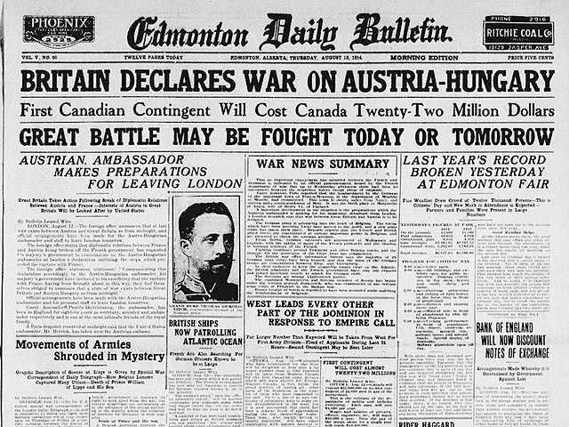 Britain Declares War on Austria-Hungary
