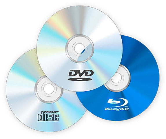 CD, DVD, Blu-Ray Discs