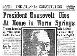 La mort de Roosevelt