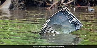 Electronic Waste Dumped into the River