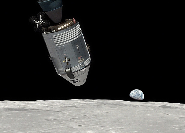 Apollo 8 orbiting the moon