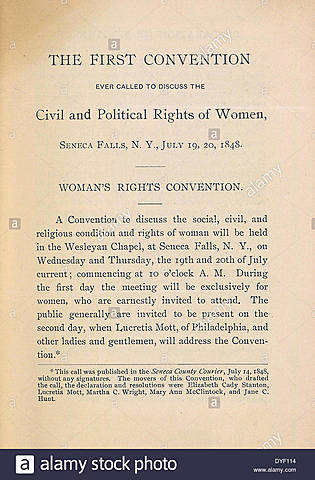 Convención Seneca Falls. Fin de la 1ªOla de Feminismo Ilustrado e Inicio 2ª Ola, Feminismo Liberal Sufragista.