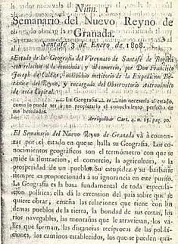 1808 - Semanario del Nuevo Reino de Granada