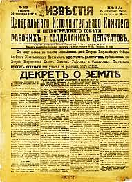 The Decree on Land was announced by Lenin