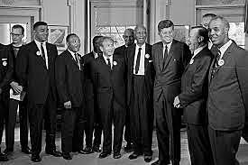 1963 All-American Team meets President John F. Kennedy