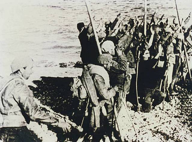 Llegada de las tropas de Franco al Mediterráneo