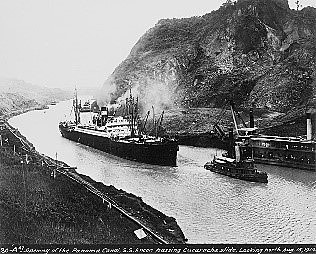 First opening of the Panama Canal
