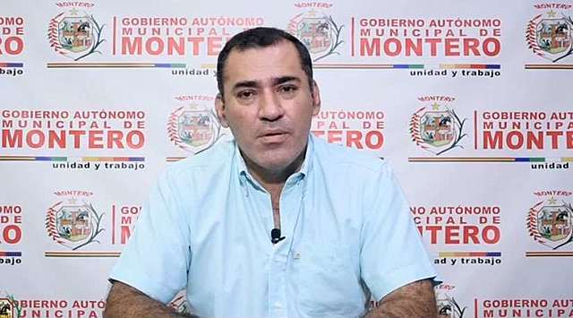 Alcalde de Montero dio positivo a coronavirus: "Pensé que nunca me iba a dar esta enfermedad; me preocupan mi esposa y mis hijas"