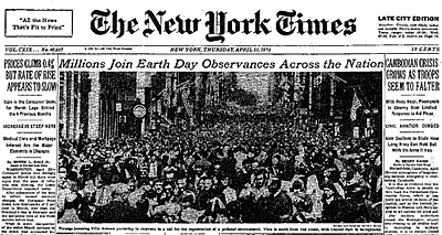 First Earth Day Celebration/Holiday