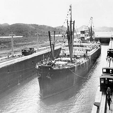 Panama Canal opens.